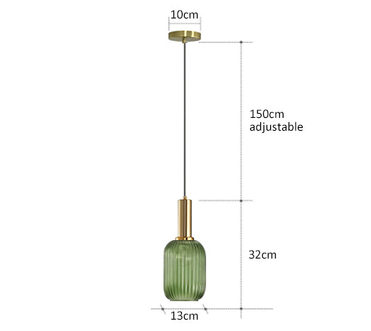 Levande retro glaspendellampa med LED för vardagsrum och sovrum