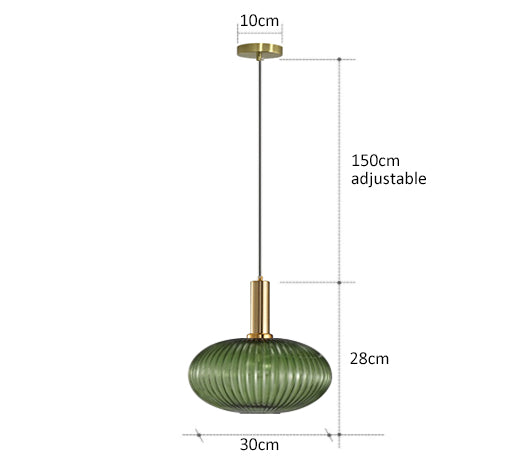 Levande retro glaspendellampa med LED för vardagsrum och sovrum