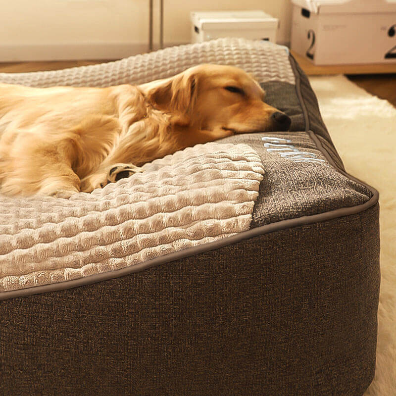 PawNest Large Scratch-Resistant Dog Bed With Orthopedic Spinal Support