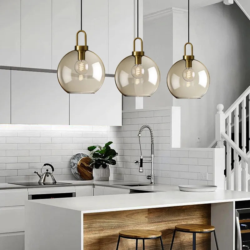 Industrial Glass Cord Pendant Light With Color Options And 3-Year Warranty