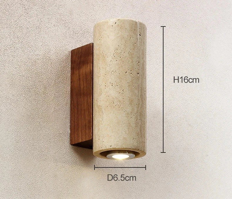 EmberStone Travertine LED Wall Light for Living Rooms