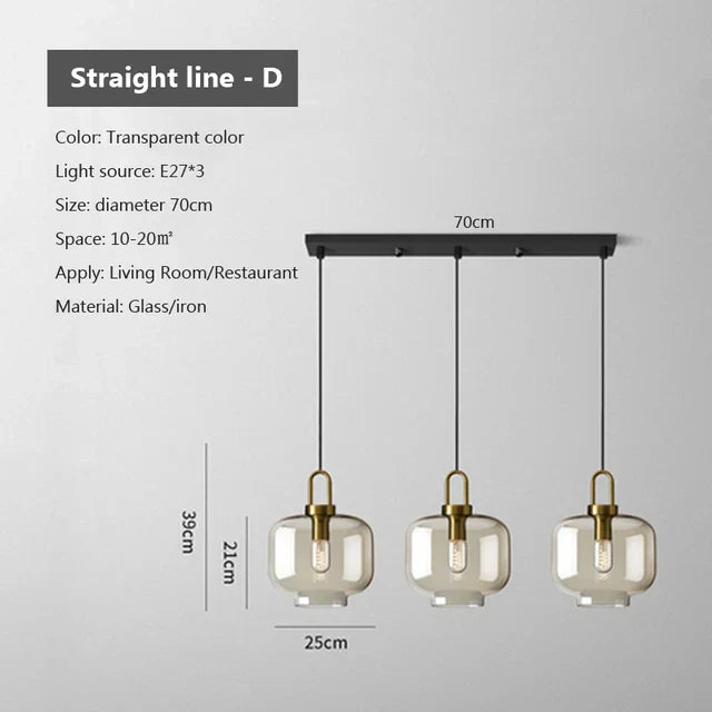 Industrial Glass Cord Pendant Light With Color Options And 3-Year Warranty