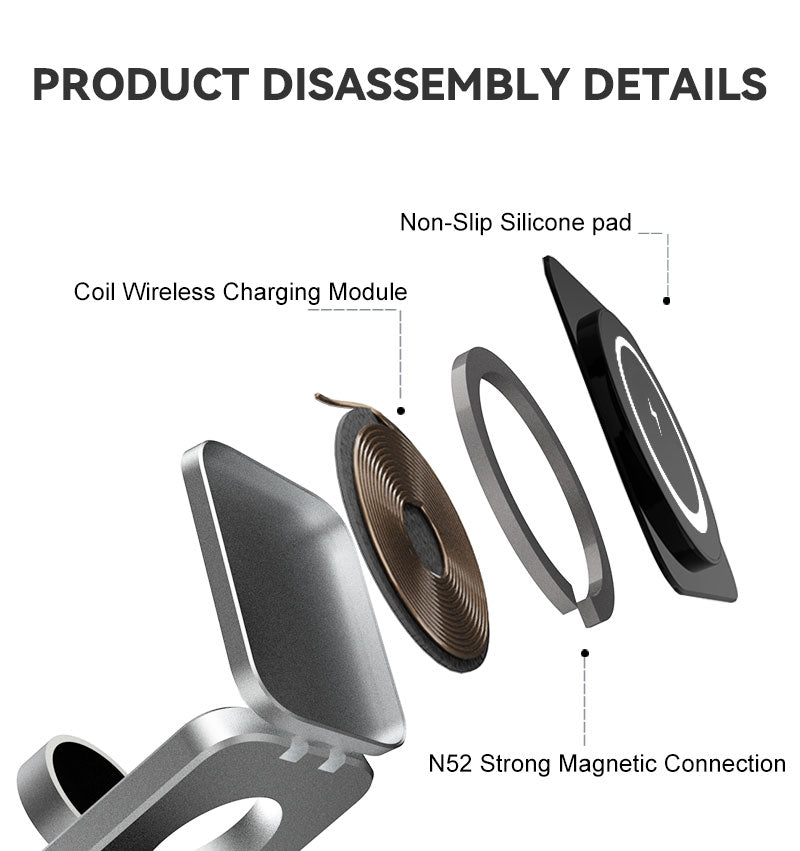 VeloCharge Magnetic Foldable 3-In-1 Wireless Charger For iPhone AirPods Apple Watch