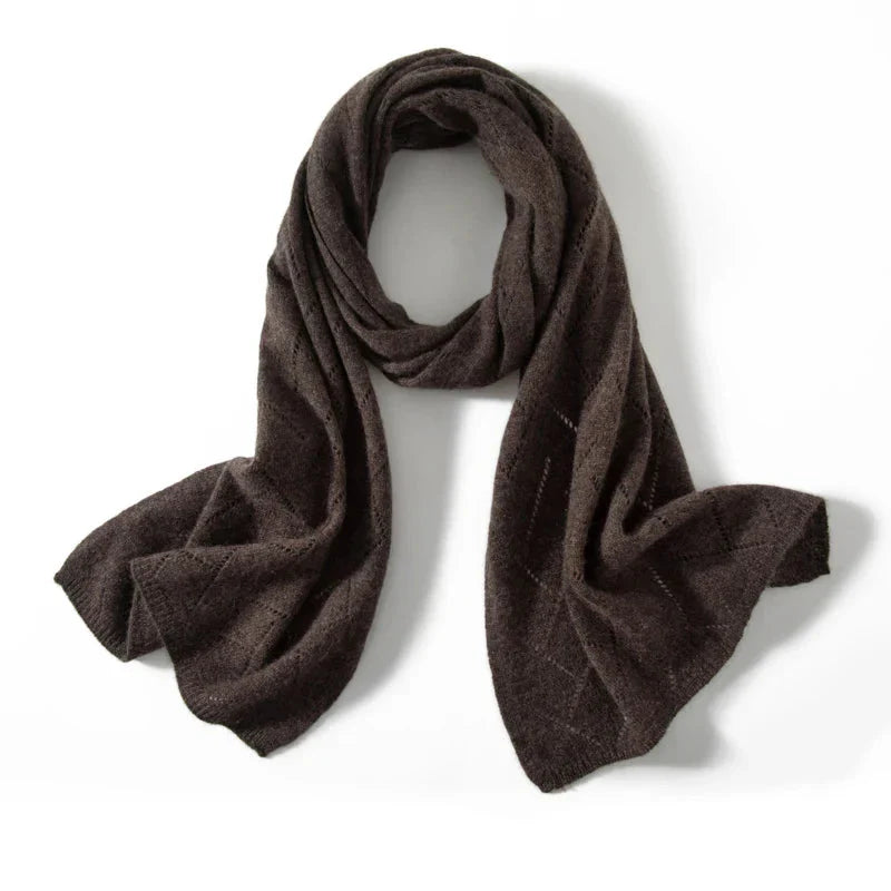 Patricia - 100% Cashmere Scarf – Soft, Warm Solid Color Knitted Jacquard Scarf for Women