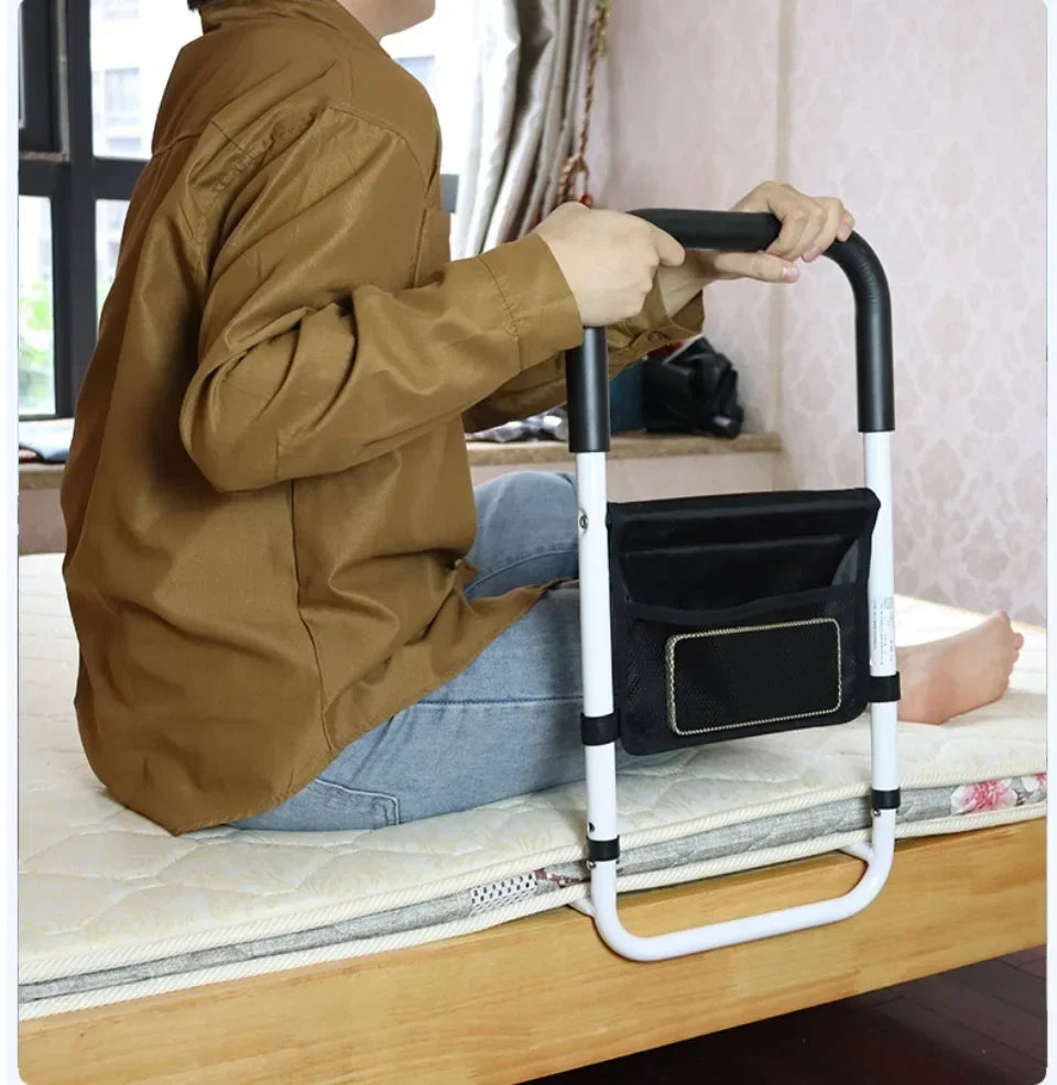 Adjustable Bed Rail With Side Handrail For Safe Elderly Mobility