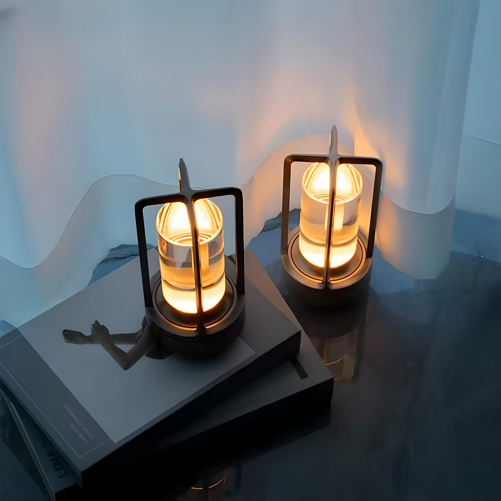 Dimmable Astra Crystal LED Table Lamp In Aluminium