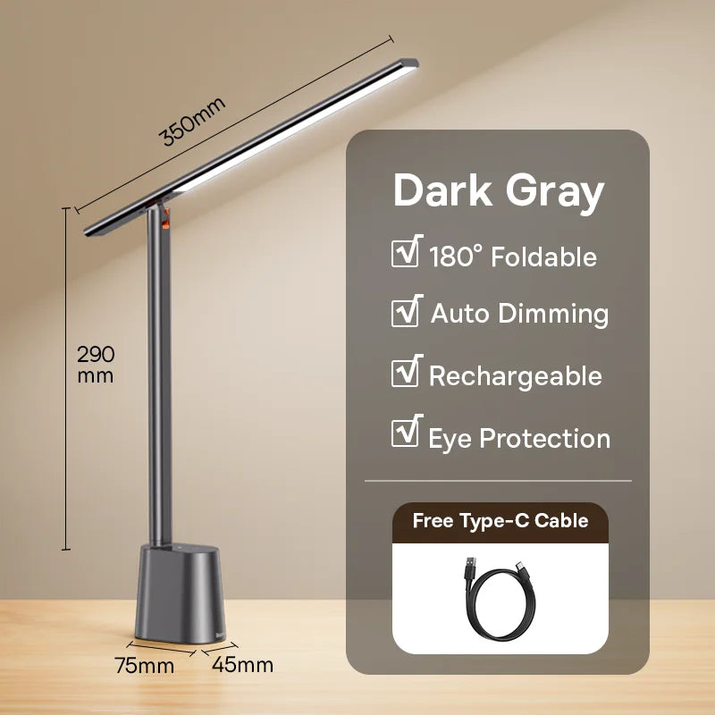 LumaFold Slim Klappbare LED-Schreibtischlampe mit intelligenter Augenschutzbeleuchtung