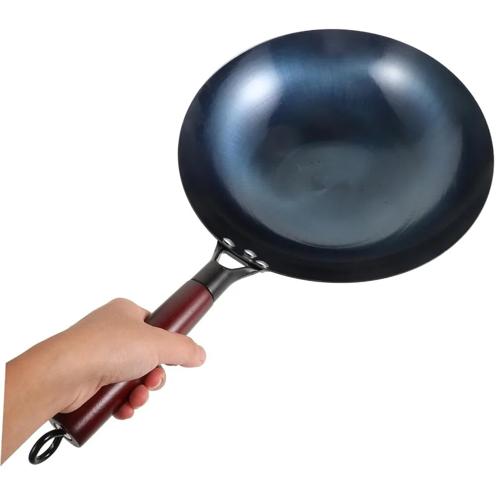 ForgeMaster – Traditional hand-forged cast iron wok with wooden handle