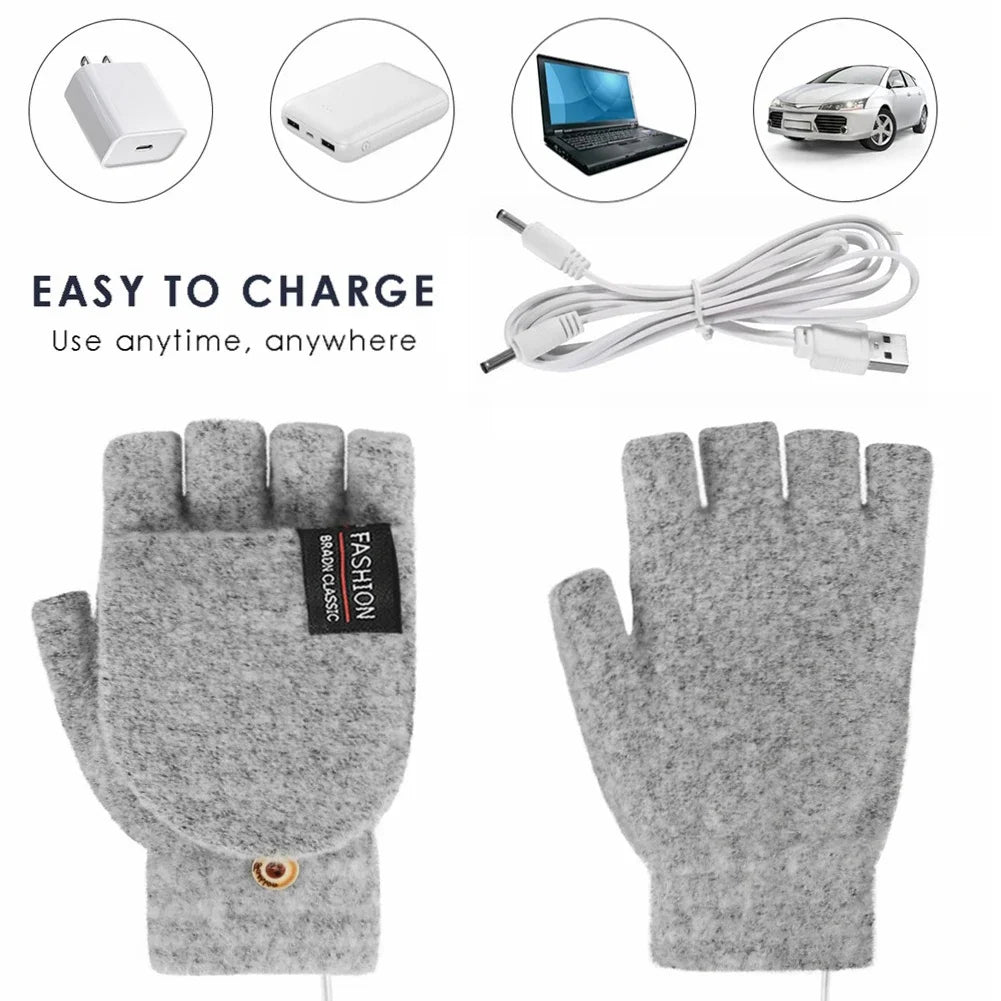 Guantes Calefactables Recargables por USB con Tres Ajustes de Temperatura