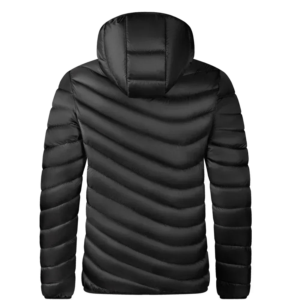 Nordfell Men's Cotton Padded Hooded Windbreaker Jacket for Autumn and Winter