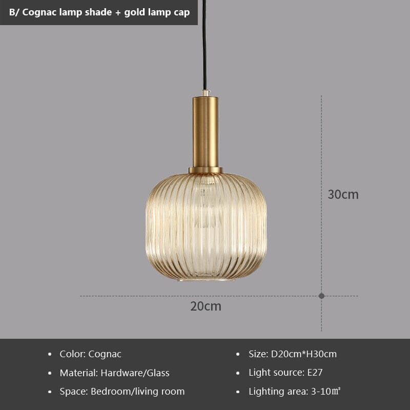 Astrae Nordic Fluted Glass Pendant Lights for Modern Rooms