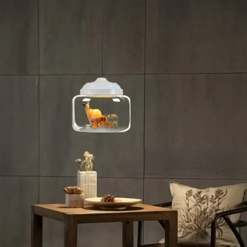 AuroraNest Dyr Glas LED Loftlampe til Børneværelse