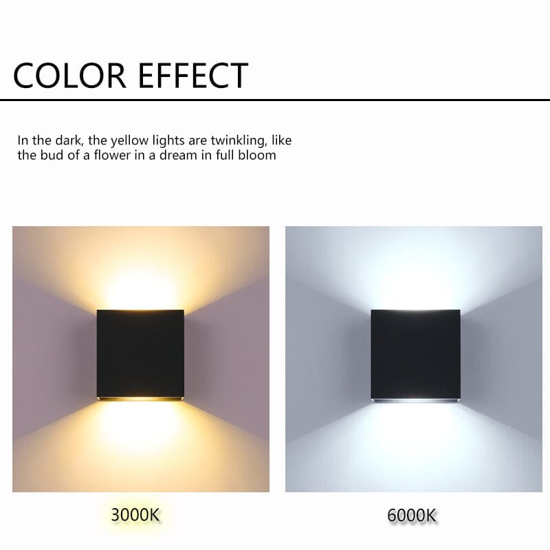 NovaCube Modern Cube Wall Lamp For Indoor And Outdoor Use