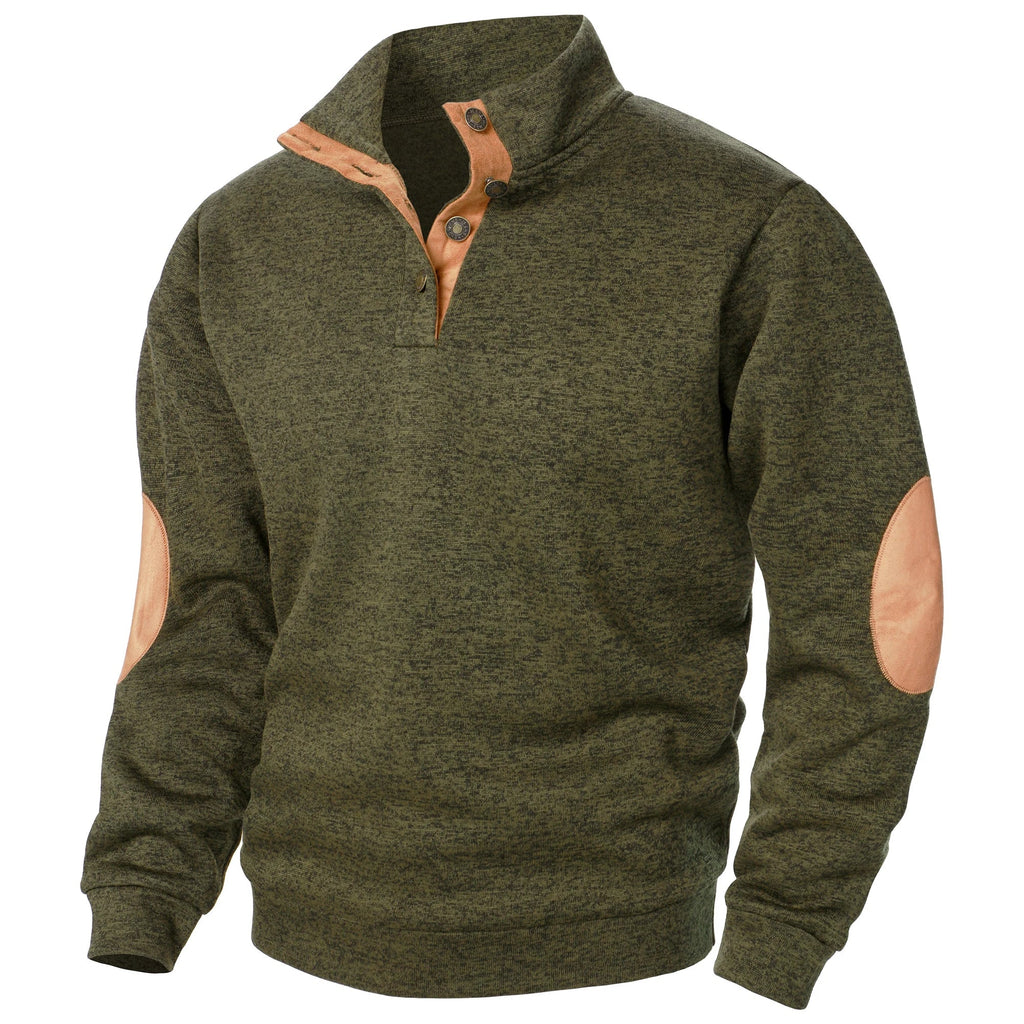 Astra Stand Collar Knitted Sweater With Button Details And Long Sleeves