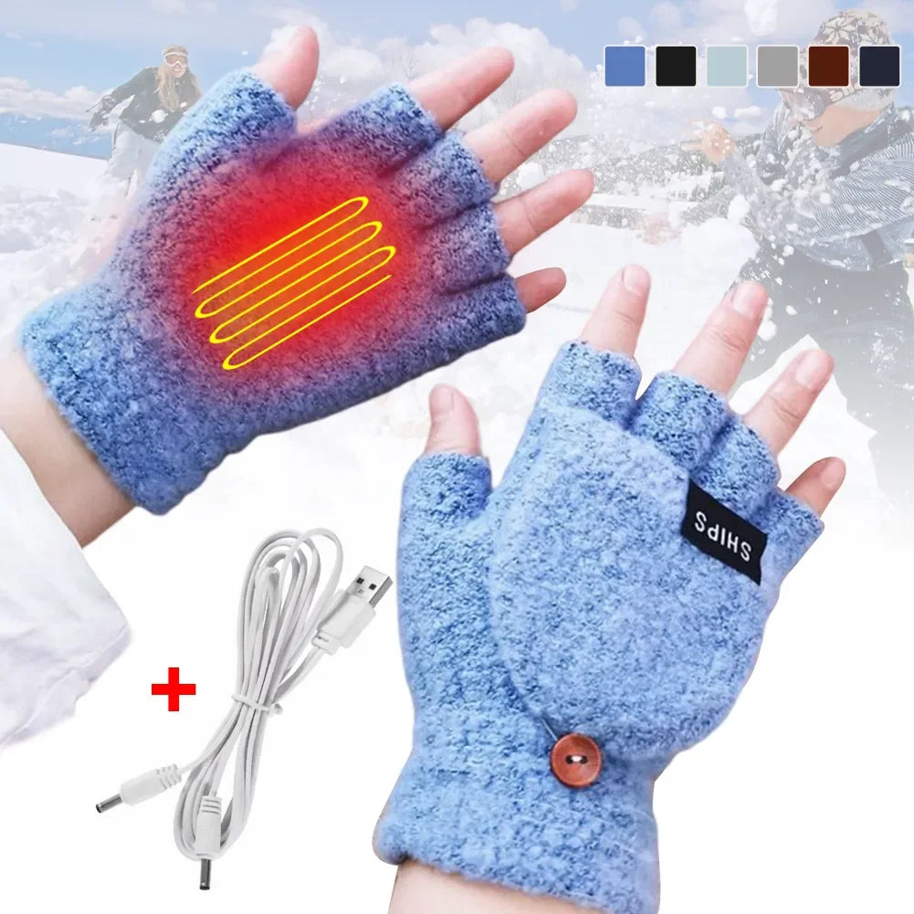 Guantes Calefactables Recargables por USB con Tres Ajustes de Temperatura