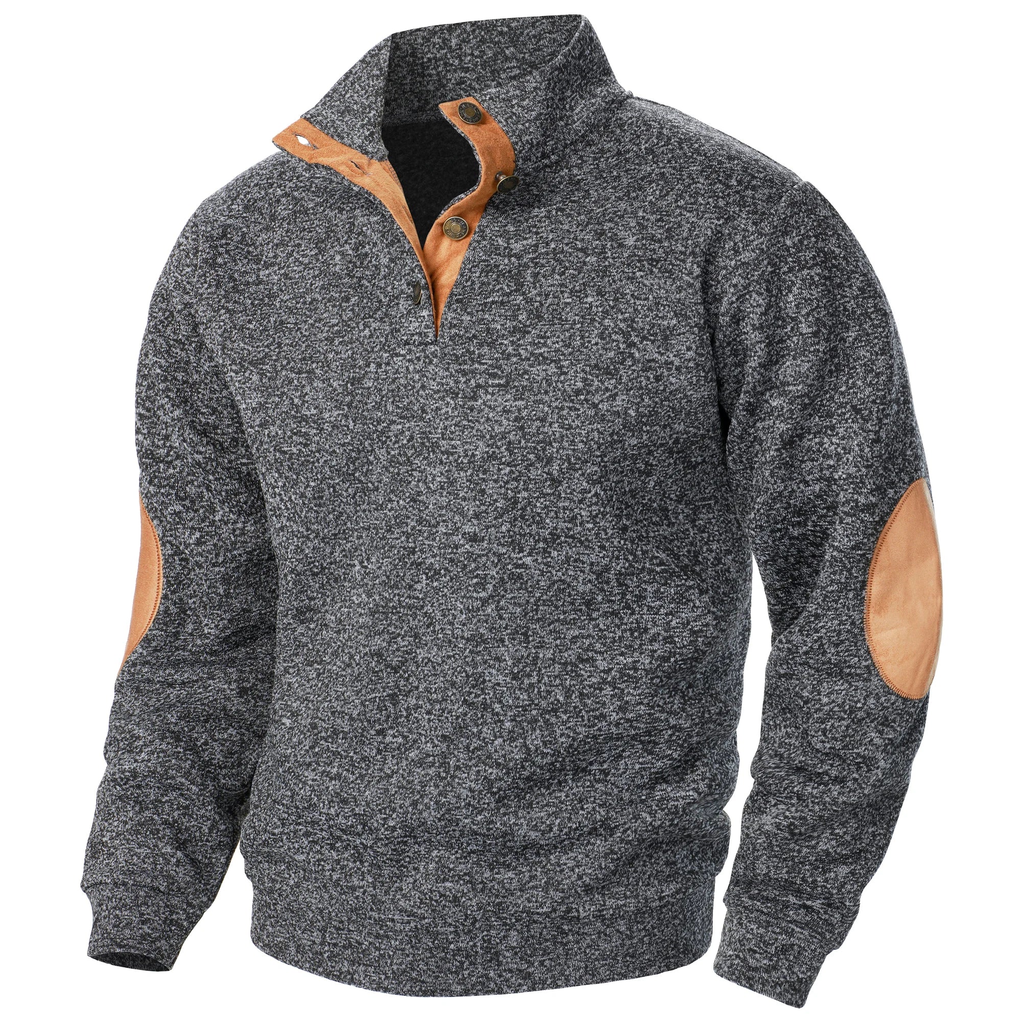 Astra Stand Collar Knitted Sweater With Button Details And Long Sleeves