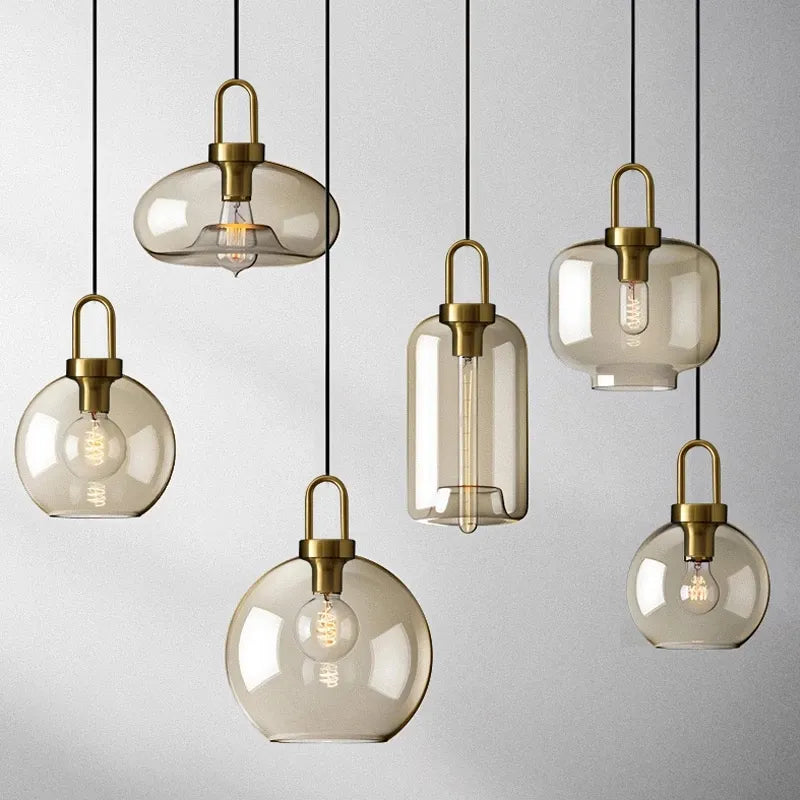 Industrial Glass Cord Pendant Light With Color Options And 3-Year Warranty