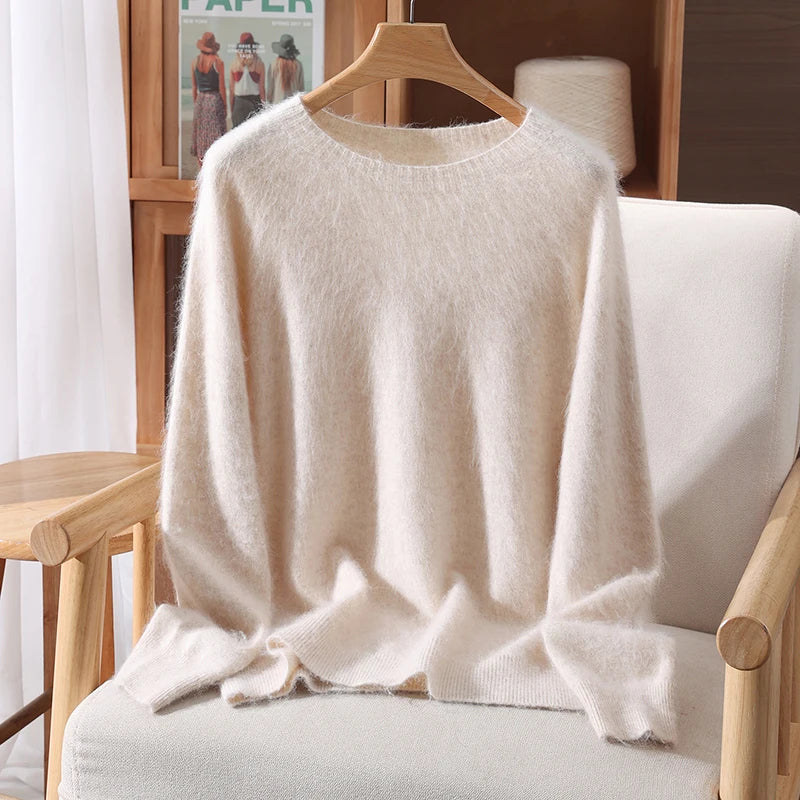 Aurelia 100% Cashmere Sweater Ultra Soft O-Neck Knit For Women