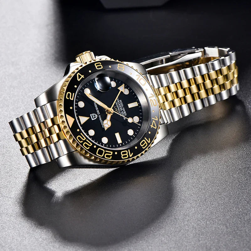 Aureon GMT Luxury Automatic Mechanical Men's Watch 40mm Stainless Steel
