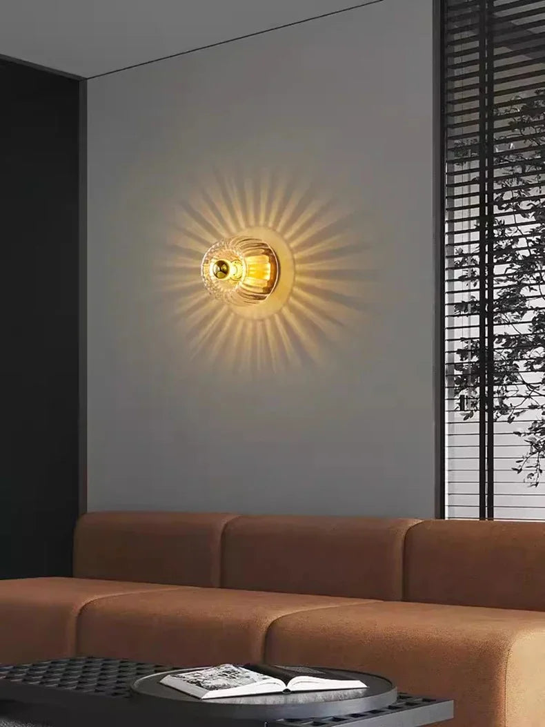 VeroLume szklana lampa ścienna w stylu nordyckim Bauhaus do salonu
