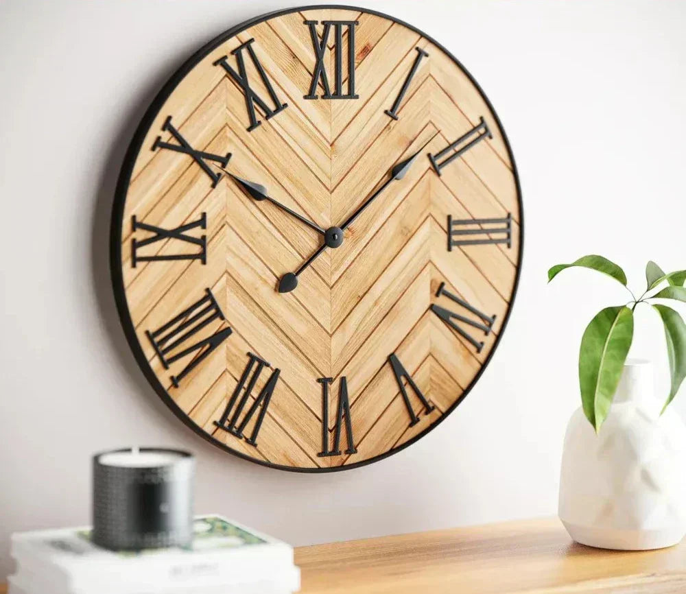 Havenwood Wall Clock 24in Diameter With Roman Numerals
