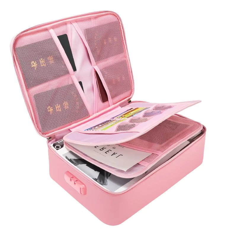 Portable Fireproof and Waterproof Document Organizer Bag for Travel and Home Security