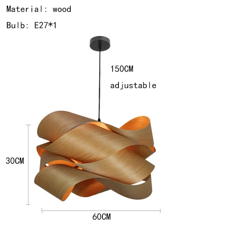 Südostasiatische Holz-Pendelleuchten für Wohnräume
