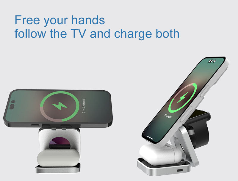 VeloCharge Magnetic Foldable 3-In-1 Wireless Charger For iPhone AirPods Apple Watch