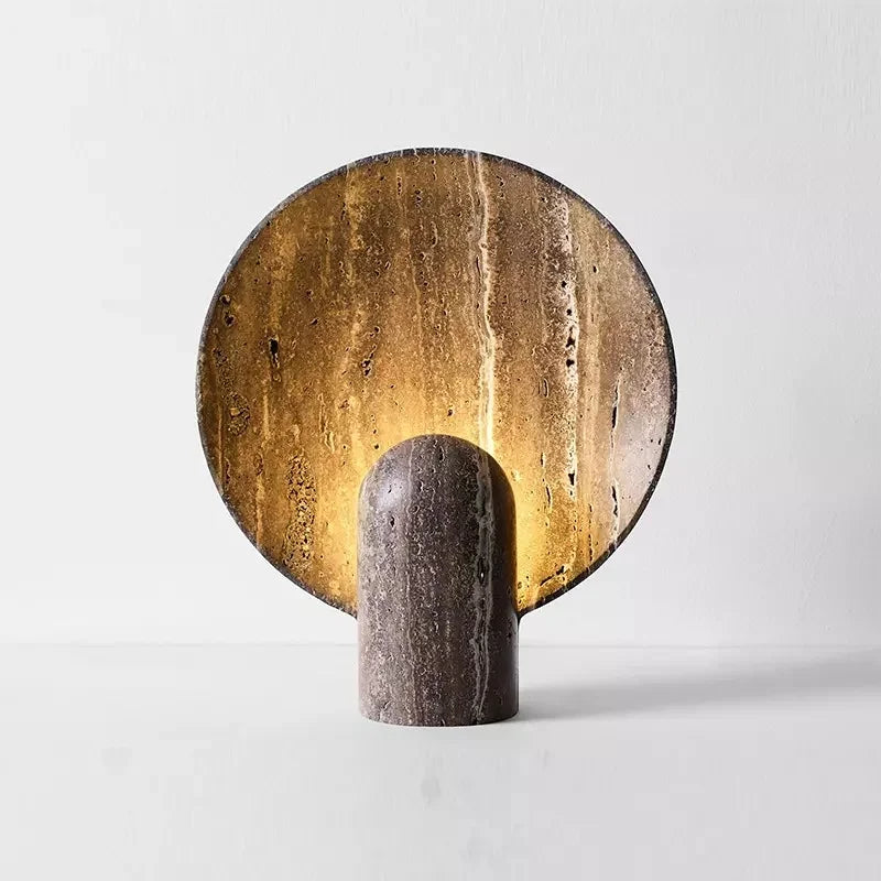 AstraLume Travertine Stone Lamp Handcrafted Radiance