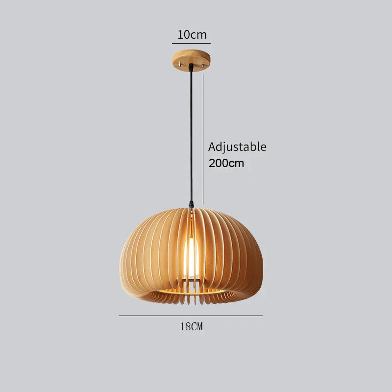 Lampada a Sospensione Zucca Rustica LumenOak con Altezza Regolabile Ideale per Sale da Pranzo