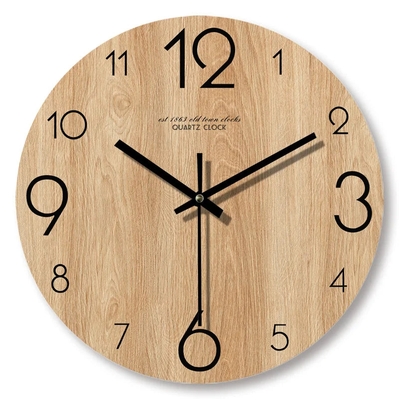 TimberGlow Wall Clock In Beautiful Wood Grain Design