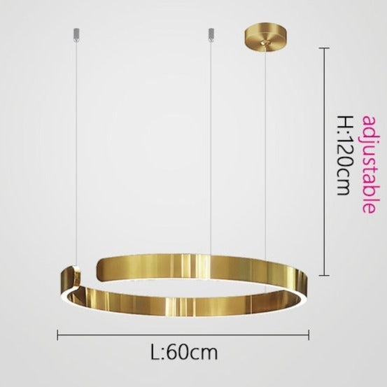 لوستر دایره‌ای LED الارا فلزی برای خانه لوکس مدرن