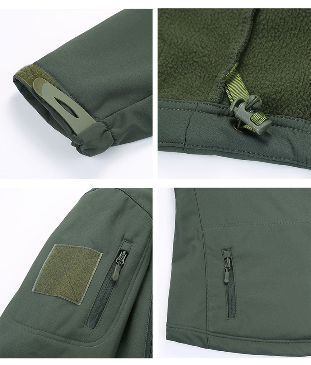 AtlasEdge Sharkskin měkká softshellová bunda taktická větruodolná nepromokavá bunda s kapucí