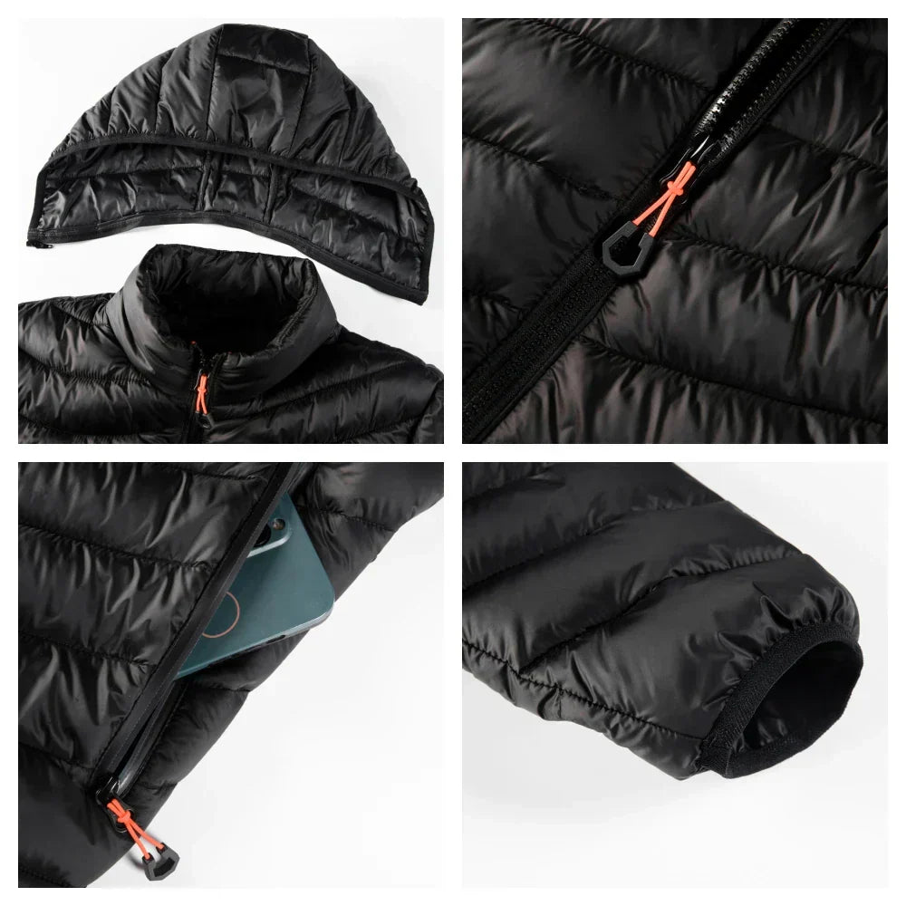 Nordfell Men's Cotton Padded Hooded Windbreaker Jacket for Autumn and Winter