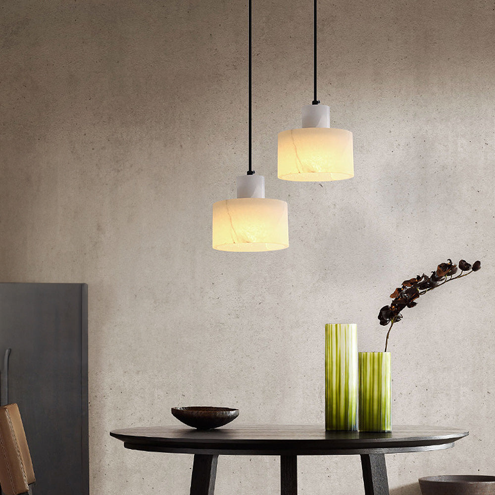 Nordic White Marble Pendant Light in Minimalist Style by Virel