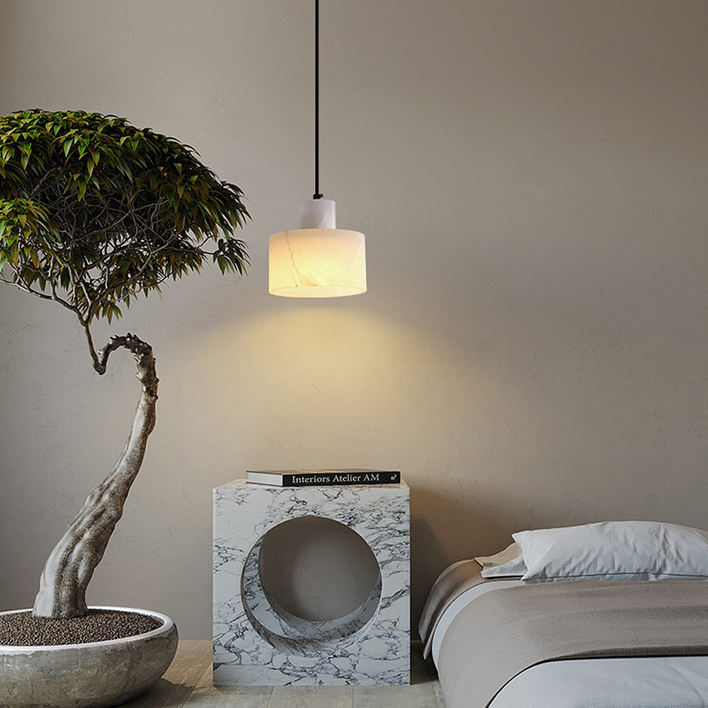 Nordic White Marble Pendant Light in Minimalist Style by Virel