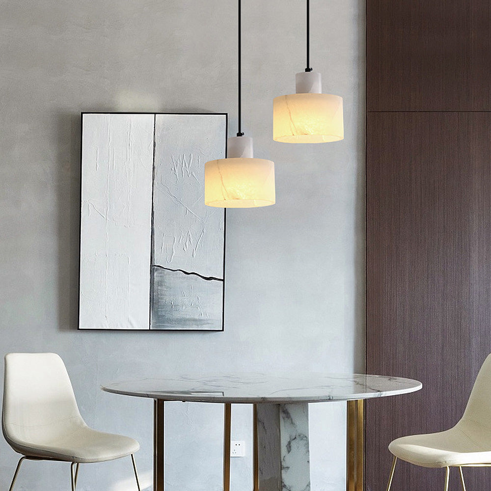 Nordic White Marble Pendant Light in Minimalist Style by Virel