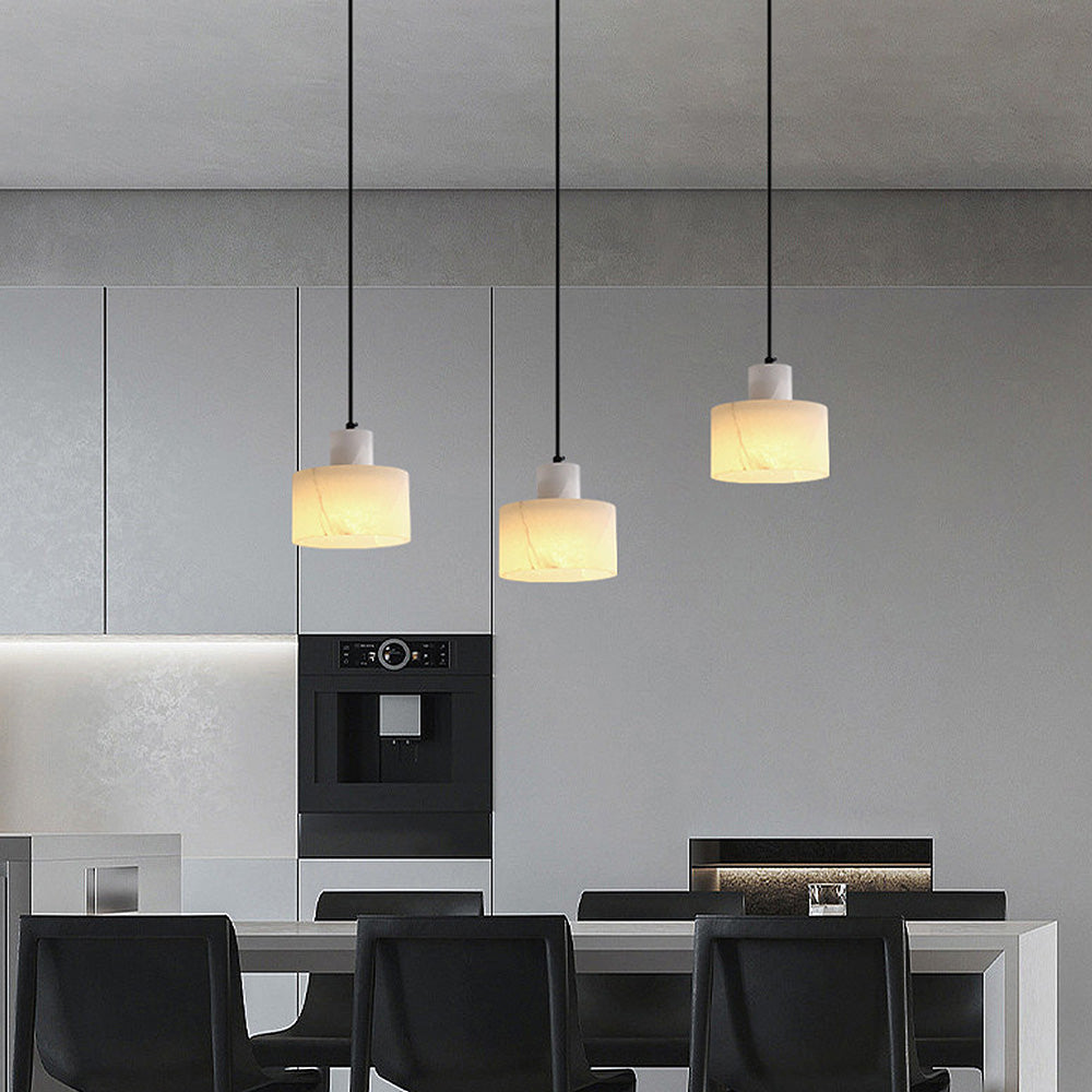 Nordic White Marble Pendant Light in Minimalist Style by Virel