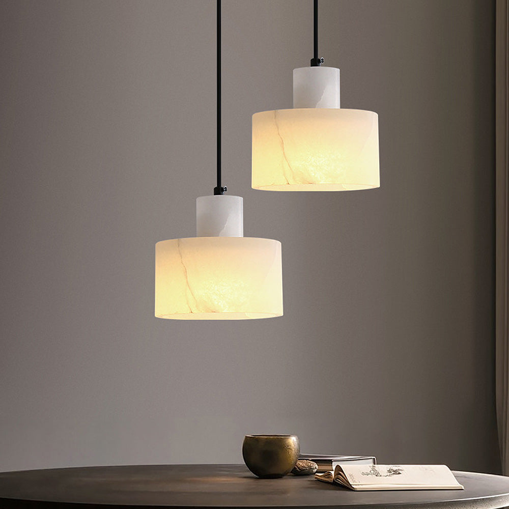 Nordic White Marble Pendant Light in Minimalist Style by Virel