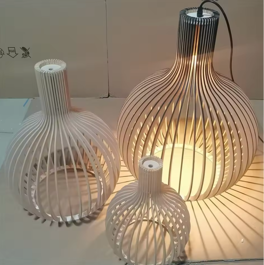 AuroraOak Rustic Wood Pendant Light for Cozy Homes