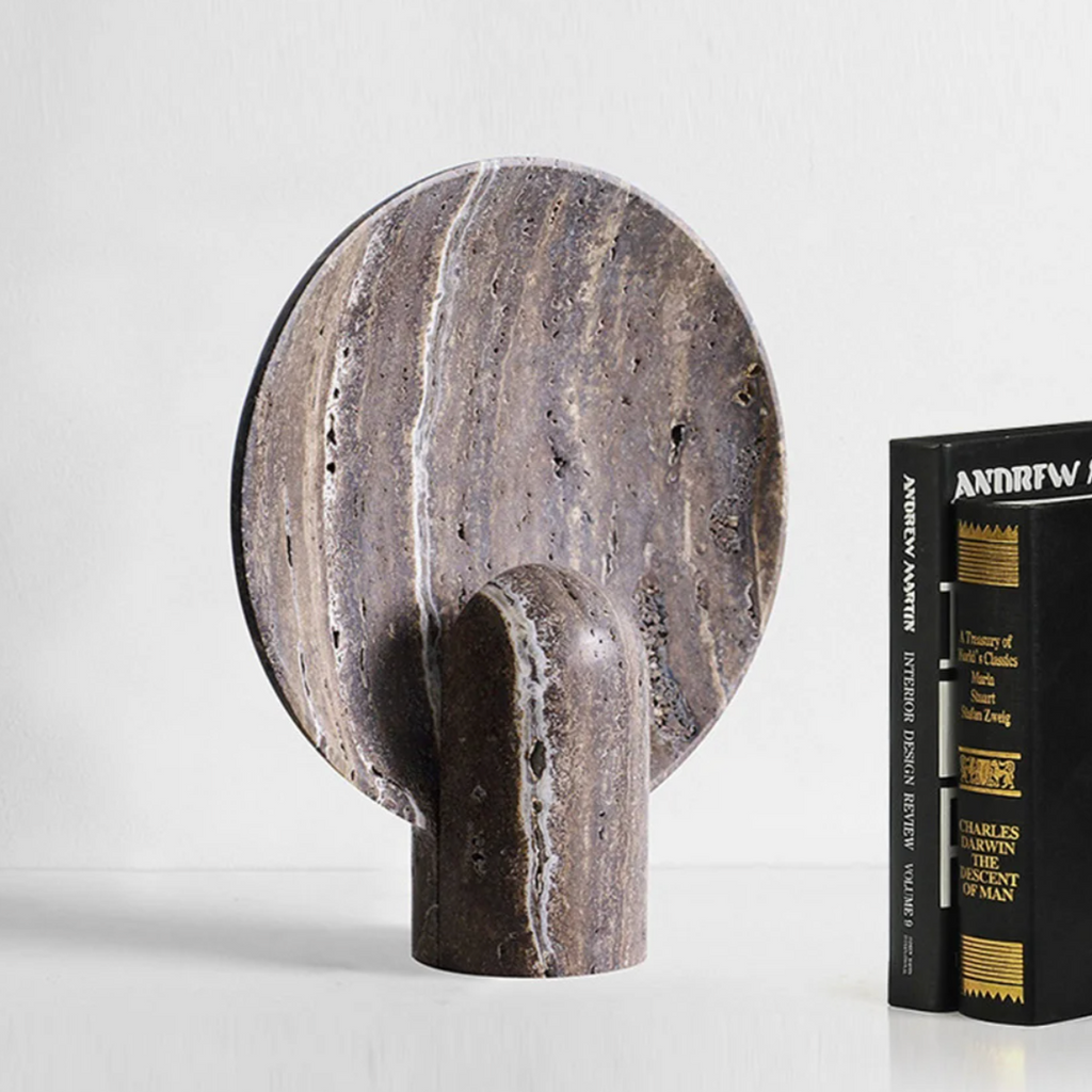 AstraLume Travertine Stone Lamp Handcrafted Radiance