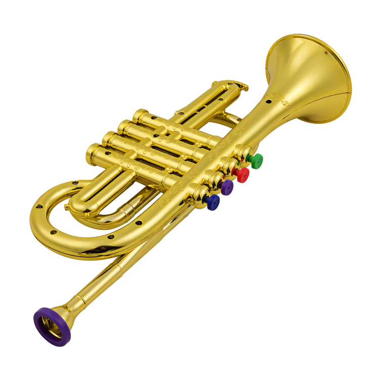 Kindertrompet Speelgoed Met 4 Kleppen, Educatief Instrument Voor Kinderen ABS Plastic