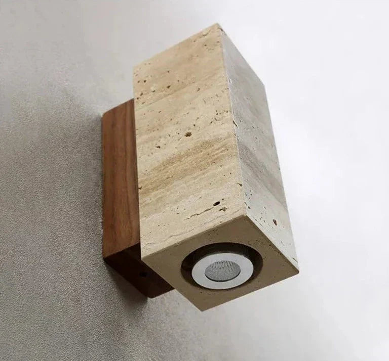 EmberStone Travertine LED Wall Light for Living Rooms