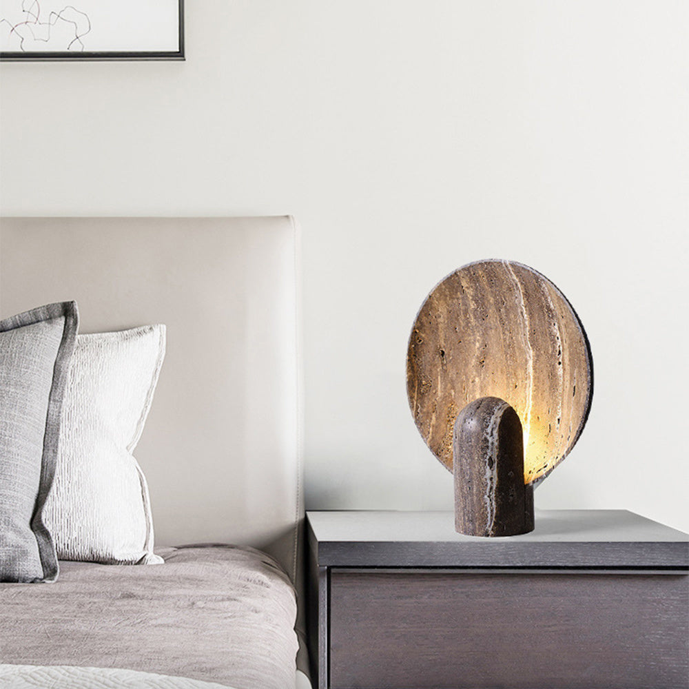 AstraLume Travertine Stone Lamp Handcrafted Radiance