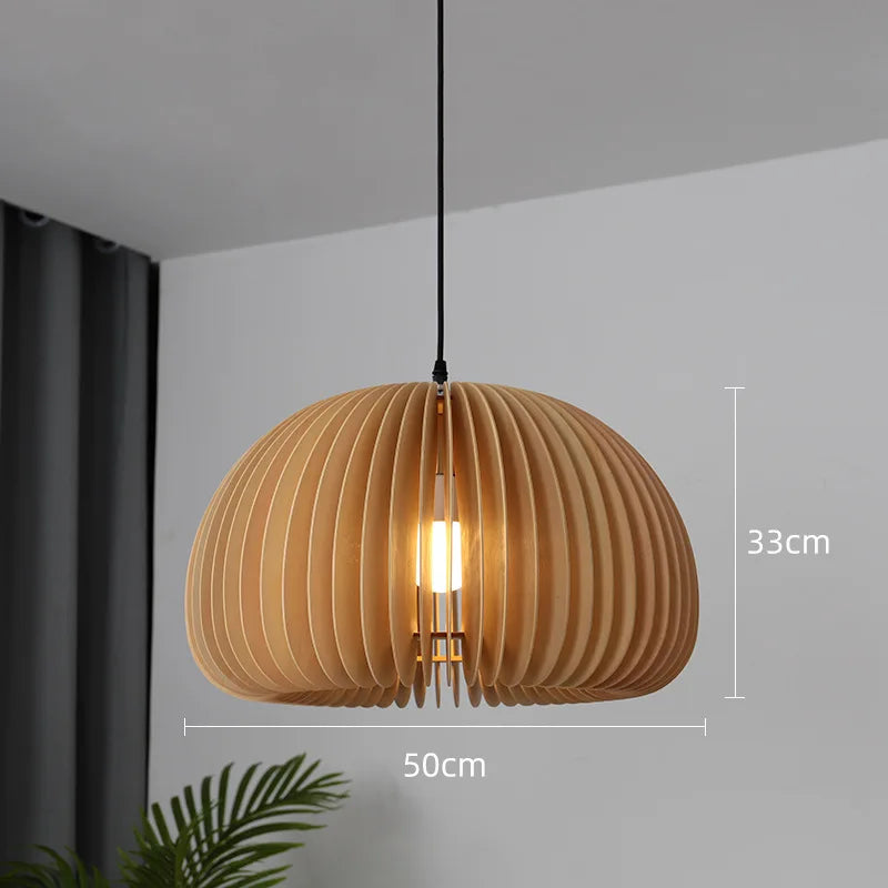Lampada a Sospensione Zucca Rustica LumenOak con Altezza Regolabile Ideale per Sale da Pranzo