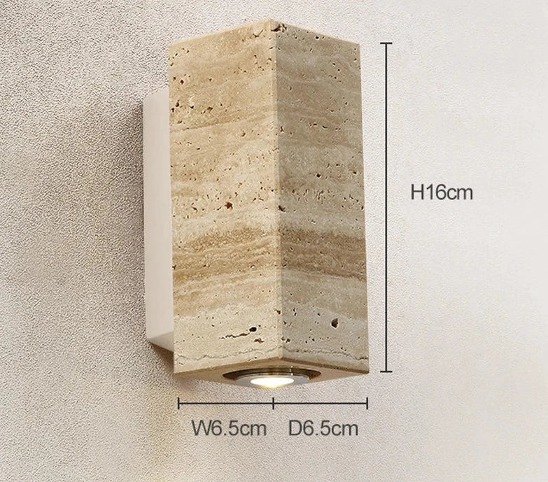 EmberStone Travertine LED Wall Light for Living Rooms