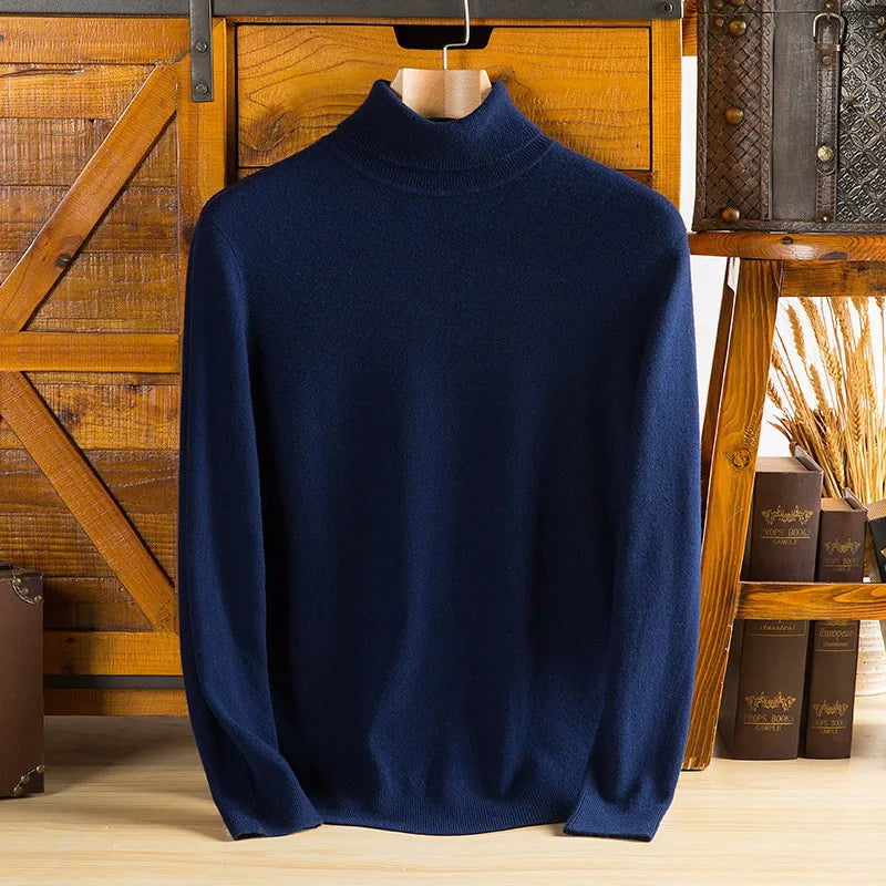 AstraLux 100 Percent Cashmere Wool Turtleneck Sweater for Men