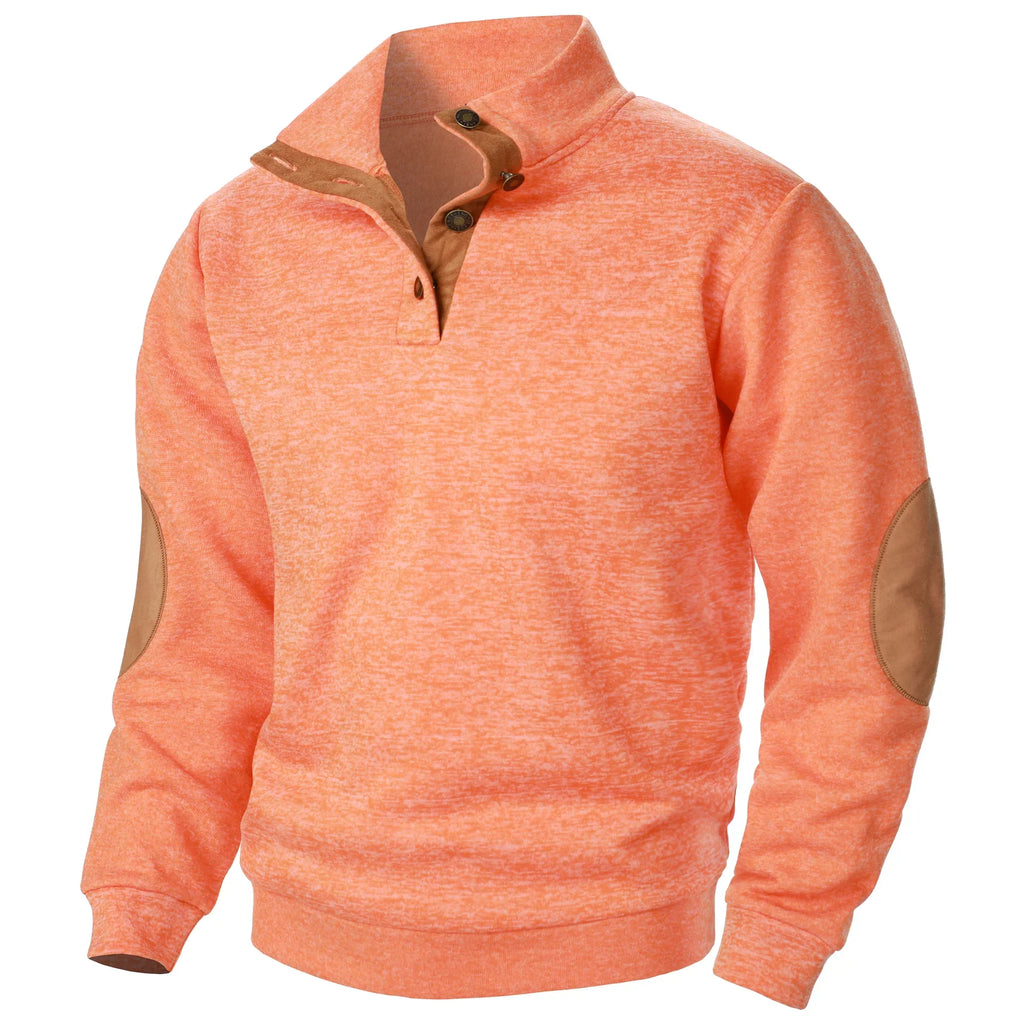 Astra Stand Collar Knitted Sweater With Button Details And Long Sleeves