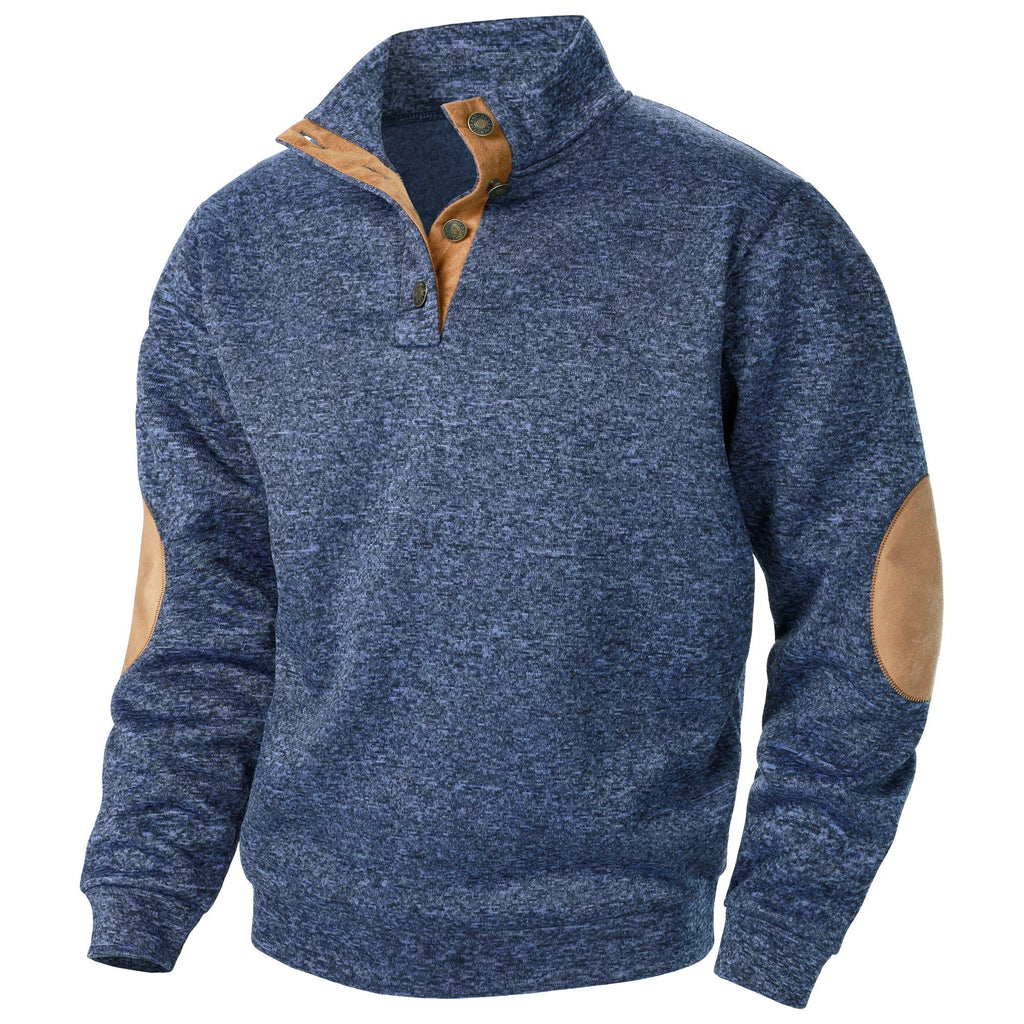 Astra Stand Collar Knitted Sweater With Button Details And Long Sleeves