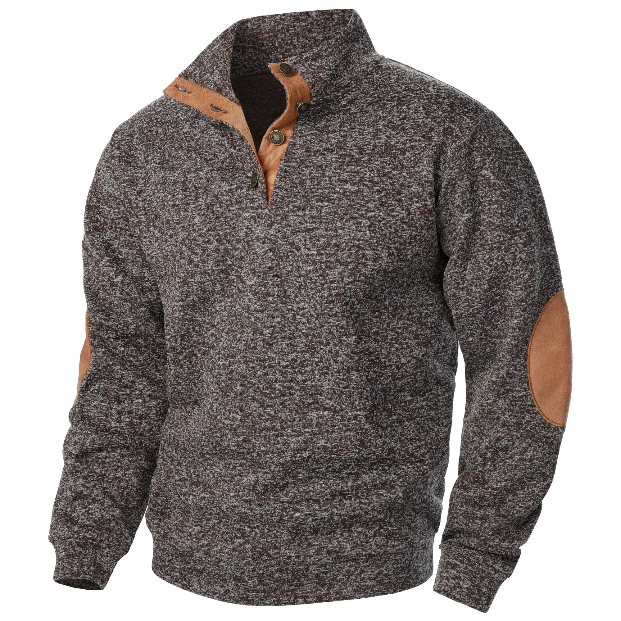 Astra Stand Collar Knitted Sweater With Button Details And Long Sleeves